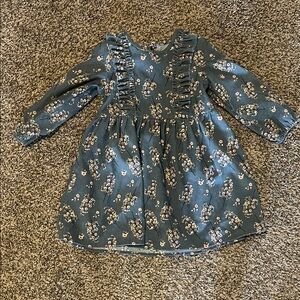 Charming Blue Floral Dress with Ruffles